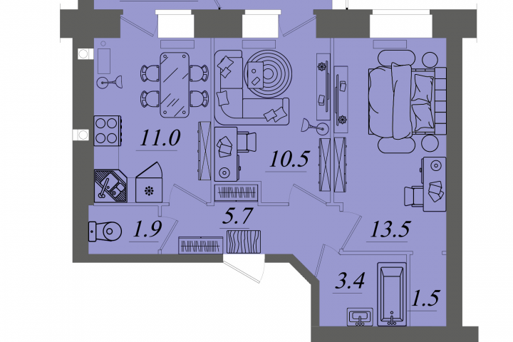 Оформление квартир - меблирование+расстановка сантехники+покрас