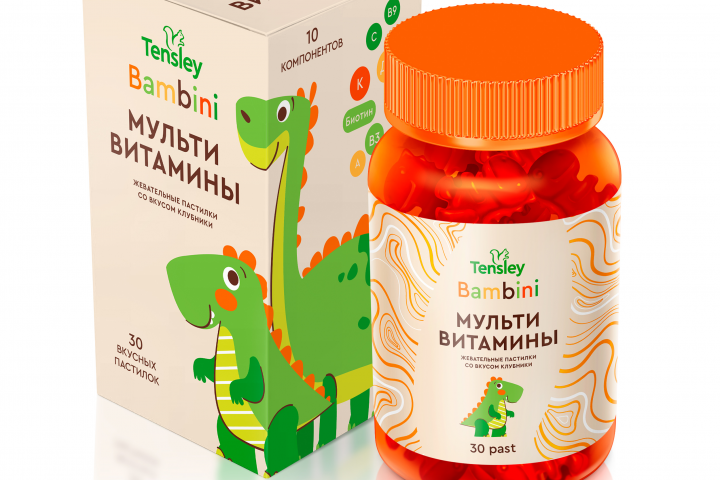 Дизайн упаковки детских витаминов "BAMBINI"