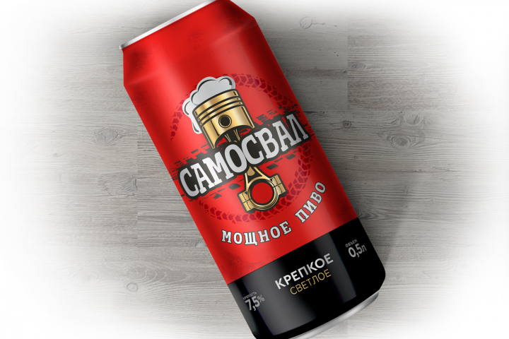 Дизайн упаковки пива "Самосвал"