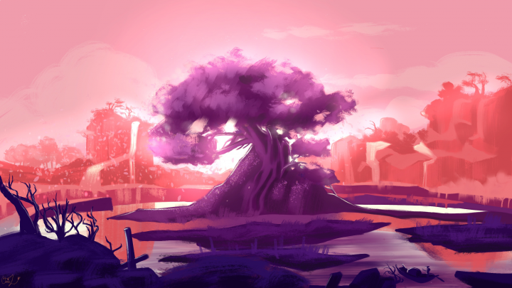 Иллюстрация “Sunset sakura”