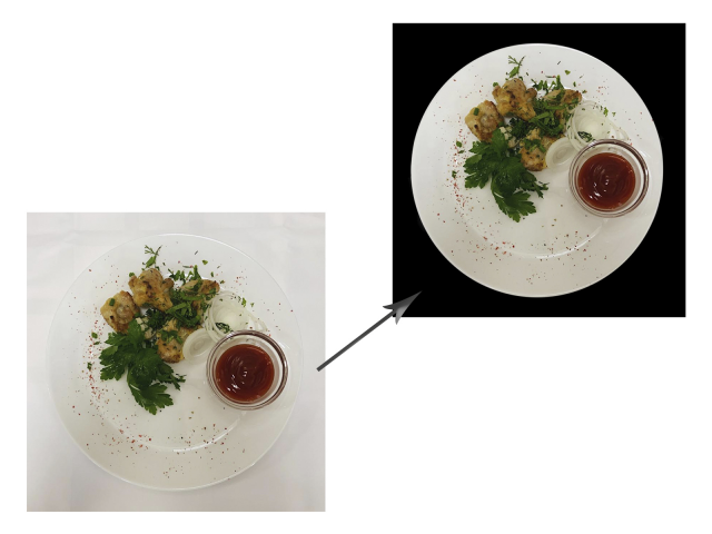 Замена фона фото продукта питания на черный