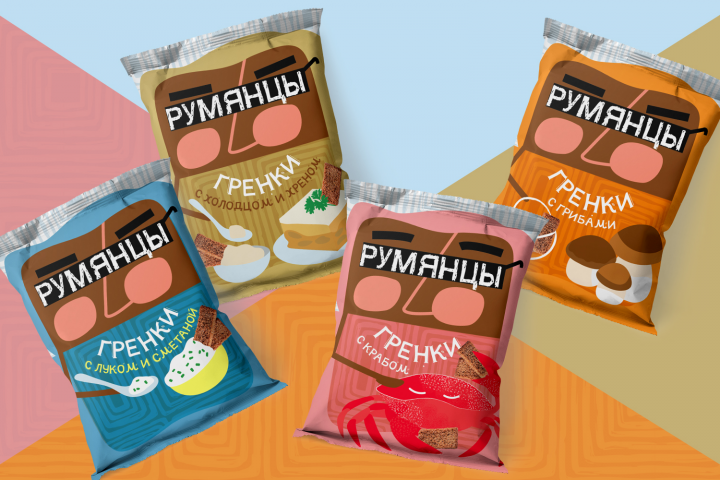 Дизайн упаковки для линейки сухариков