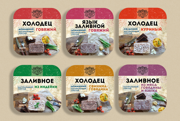 Дизайн линейки упаковок холодца