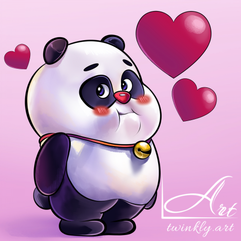 Открытка в мультяшном стиле на 14 февраля