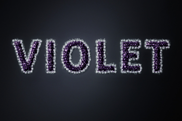 текстовый эффект из аметистов