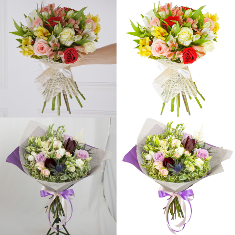 Изоляция цветов на белый фон