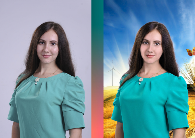 ретушь,цветокоррекция,замена фона