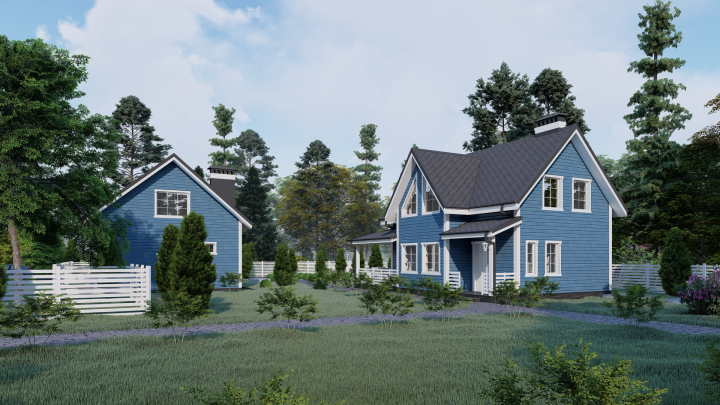 Проект дома и отдельно стоящего гаража