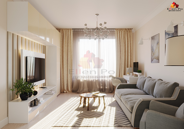 Дизайн гстиной в скандинвском стиле