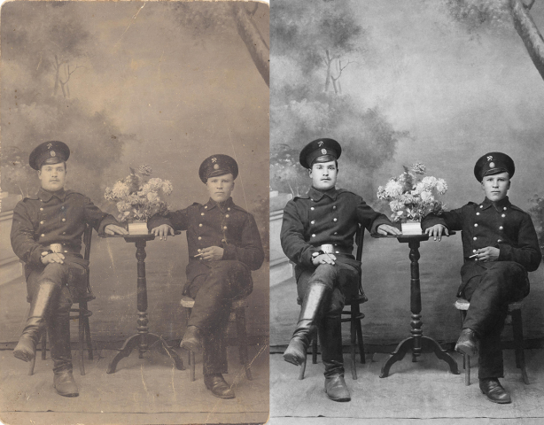 Реставрация старой фотографии ч/б
