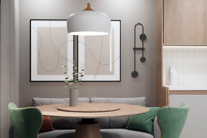 Дизайн и 3D-визуализация кухни для молодого человека