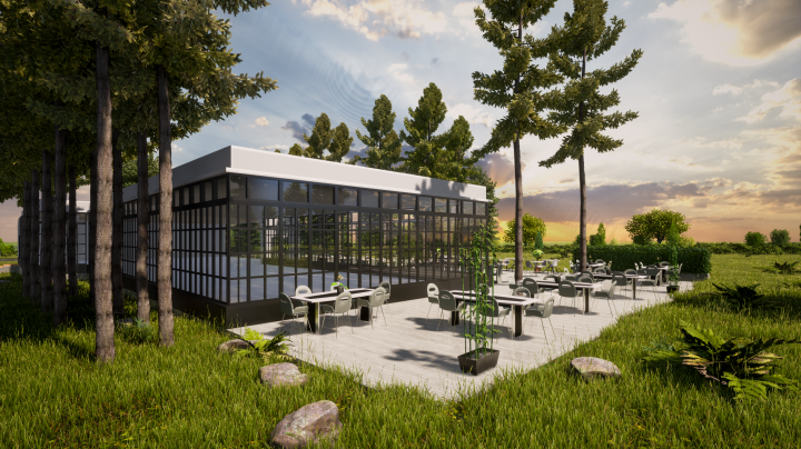 Визуализация террасы ресторана