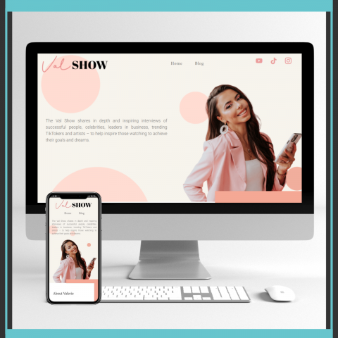 Сайт с блогом для англоязычного шоу "Val Show"