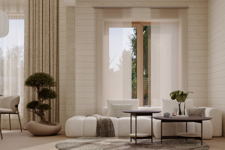 Загородный дом из бруса для молодой семьи, г.Пермь