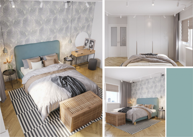 Проект спальни в квартире для проживания и сдачи