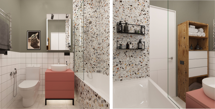 Санузел в квартире молодой семьи