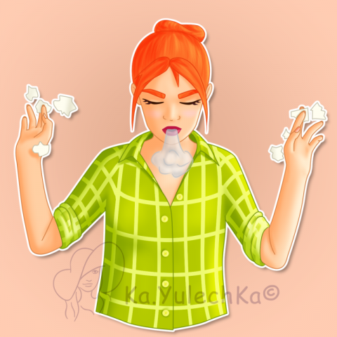 Стикер "Выдыхая пар"