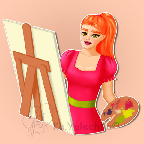 Стикер - Художник