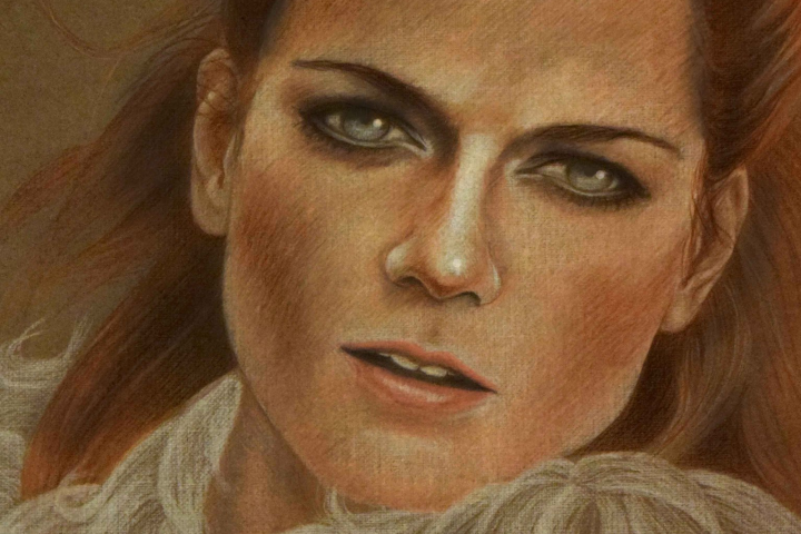 Портрет цветными карандашами