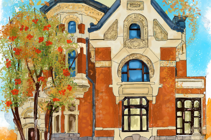 Архитектура иллюстрация в акварельном стиле