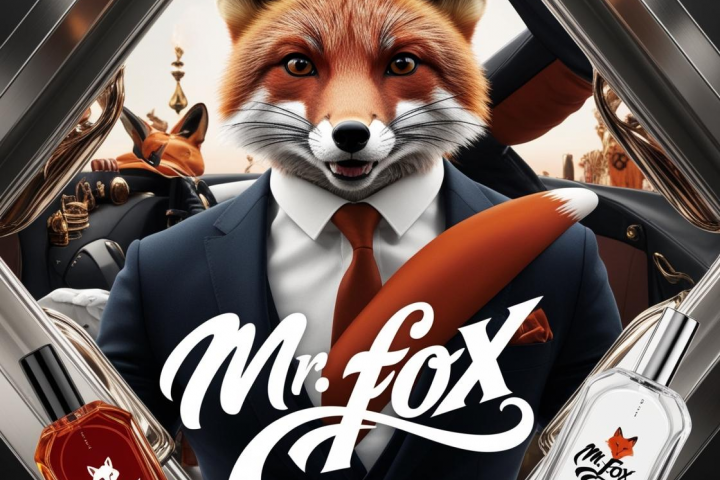 Логотип для парфюма Mr Fox с изображением талисмана лиса