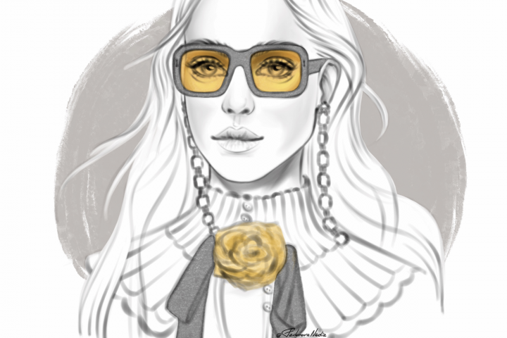 Девушка в желтых очках