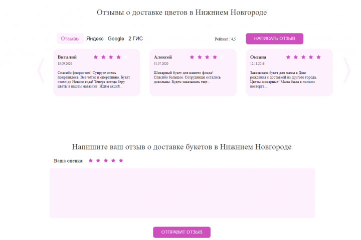Страница отзывов