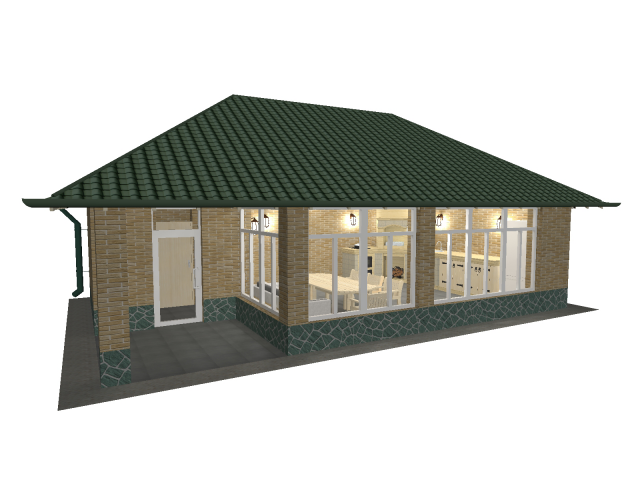 Беседка с зоной барбекью