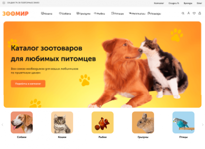 Разработка интернет-магазина зоотоваров