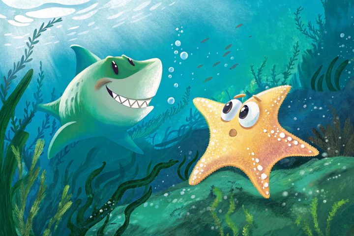 Акула и морская звезда