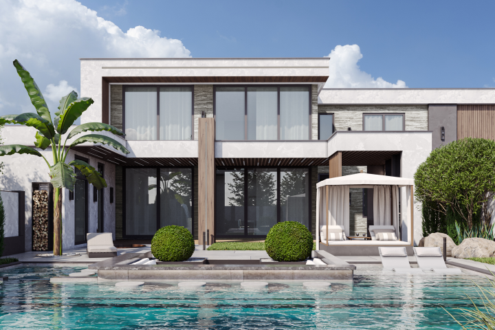 Проектирование и визуализация дома в современном стиле