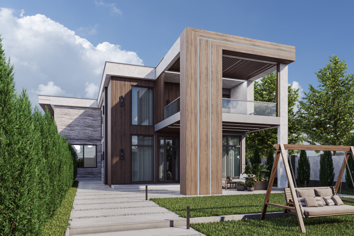 Проектирование и визуализация дома в современном стиле
