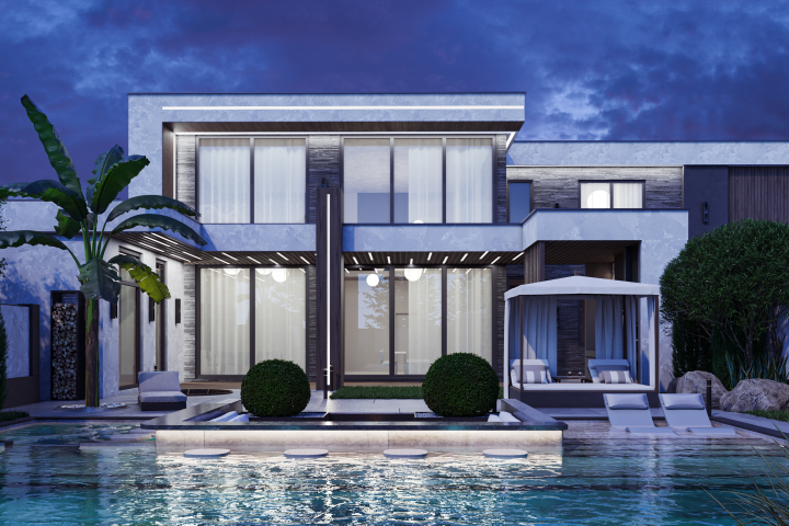 Проектирование и визуализация дома в современном стиле