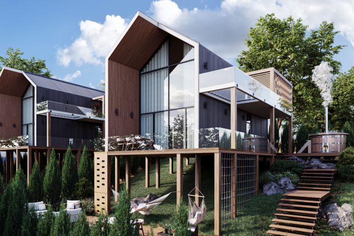 Проект и 3d визуализация глэмпинга