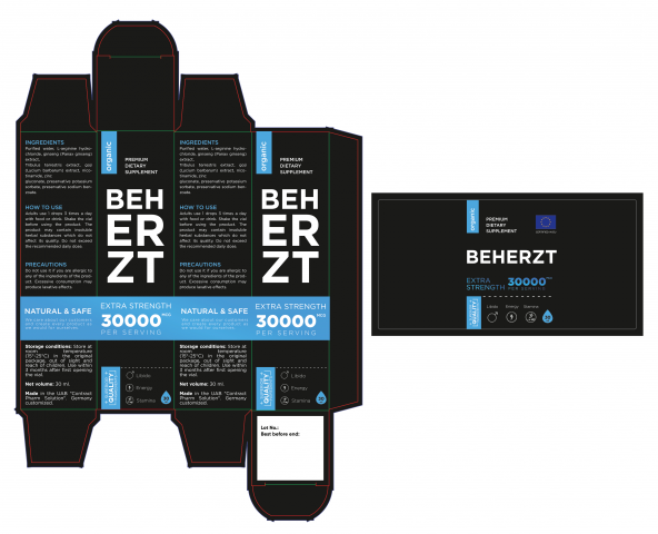 Верстка коробки и наклейки Beherzt