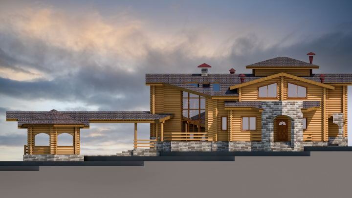 Проект дома из  оцилиндрованного бревна