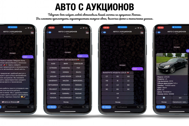 Telegram-бот по подбору автомобилей с японских аукционов