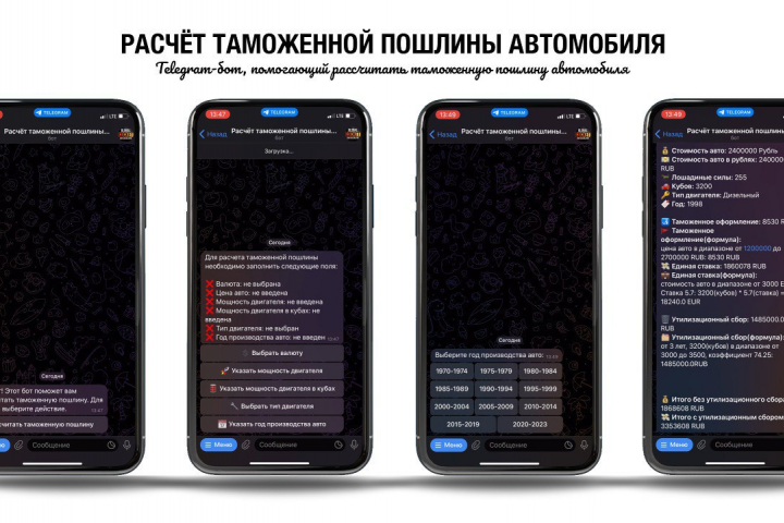 Telegram-бот расчёта таможенной пошлины автомобиля
