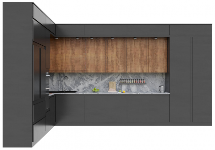 Создание фотореалистичной модели встроенной кухни