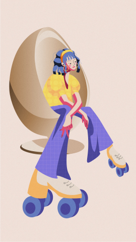 Девушка на роликах