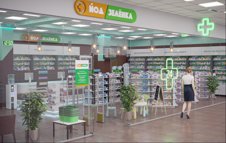 Концепция дизайна аптечного помещения
