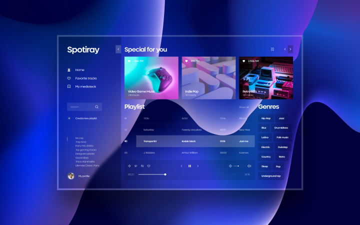 Spotiray интерфейс и дизайн