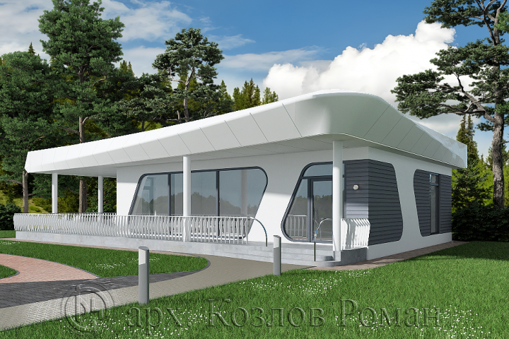 Проект 1 эт. коттеджа из блоков газобетона. 179.0 кв. м.