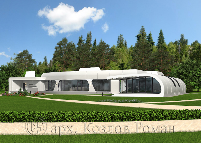 Проект 1 эт. монолитной виллы 597.5 кв. м.