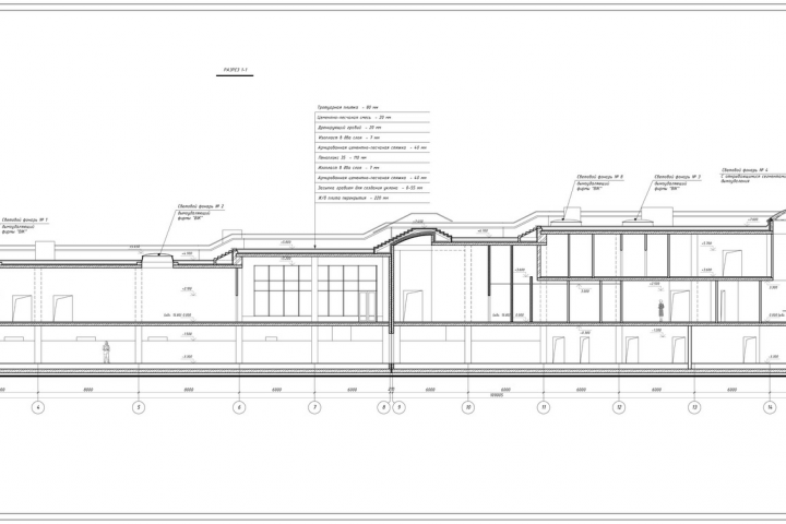 Разрез по зданию СПА центра
