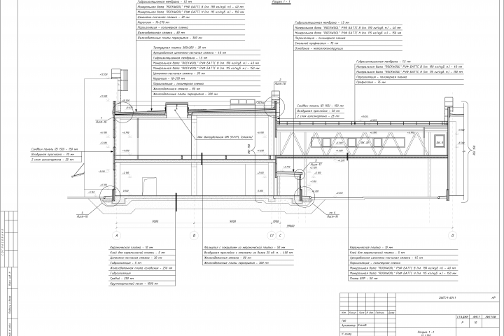 Здание завода разрез
