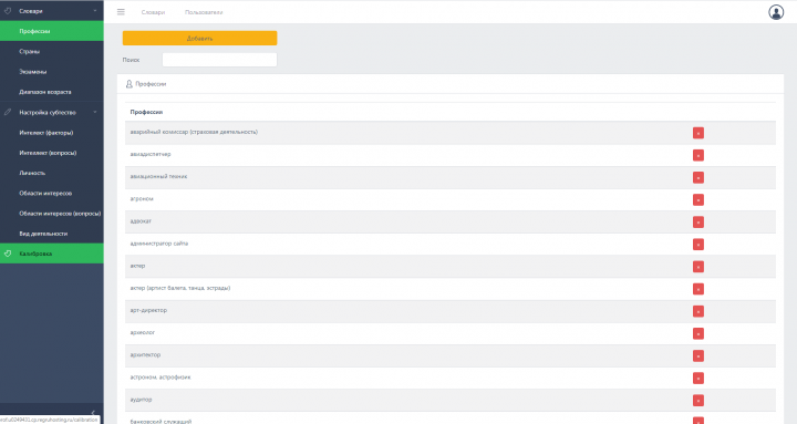Админская панель