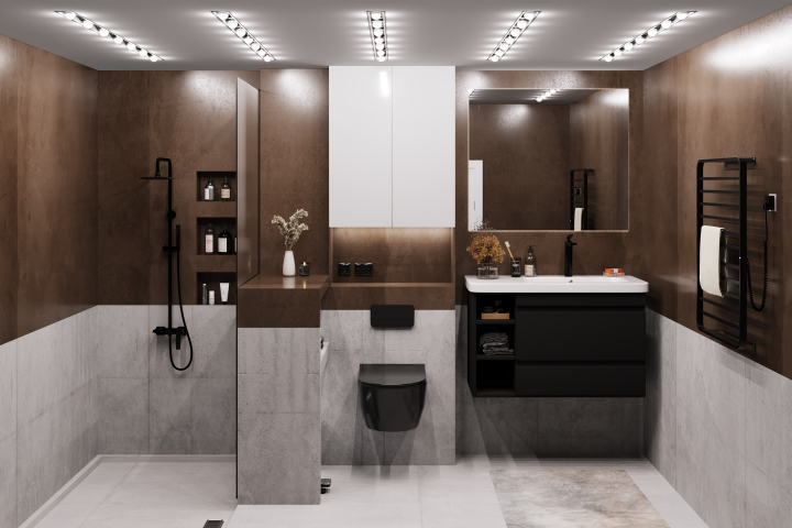 Interior "Coffee-colored bathroom"