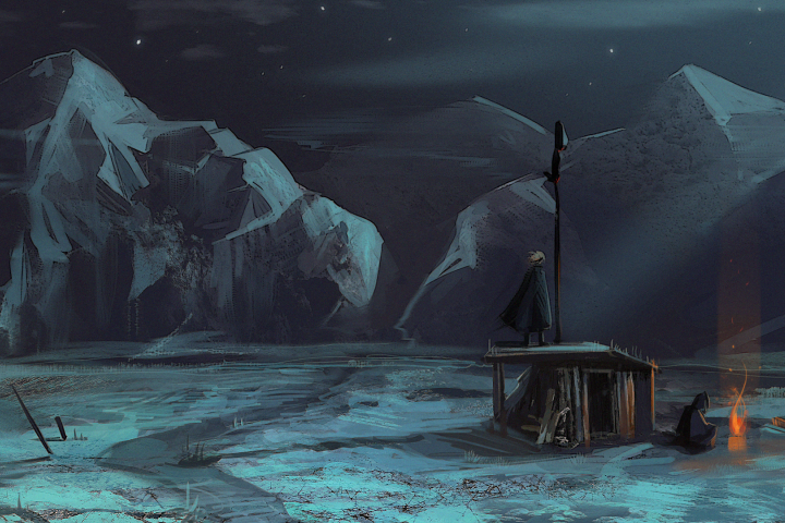 Концепт фантастического фона для писательницы