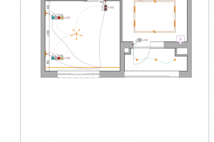 План привязки освещения квартиры 40 кв.м.